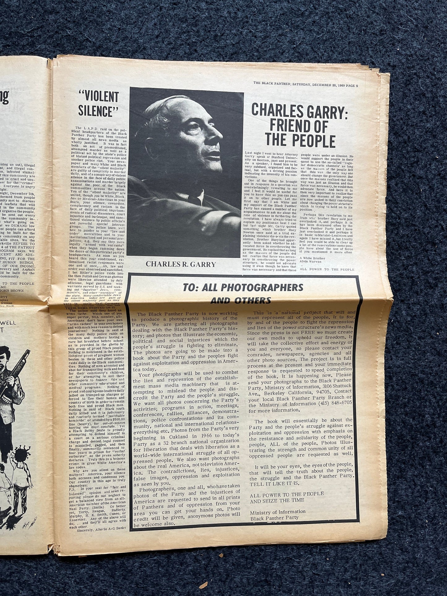 1970 Black Panther Memorial Newspaper Political Party Support Propaganda, Education Art Civil Rights Memorabilia, Vietnam Souvenirs and Gift