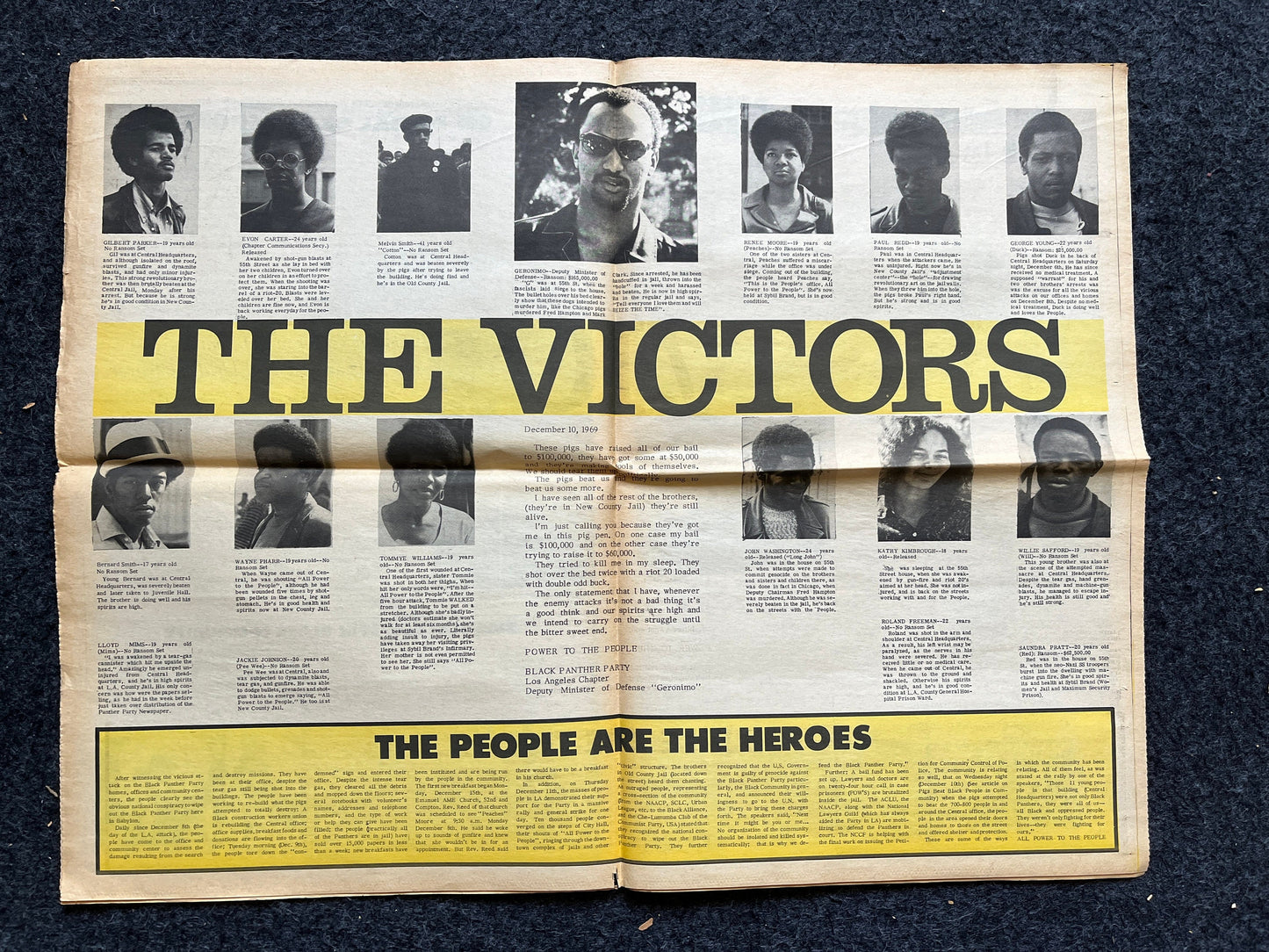 1970 Black Panther Memorial Newspaper Political Party Support Propaganda, Education Art Civil Rights Memorabilia, Vietnam Souvenirs and Gift