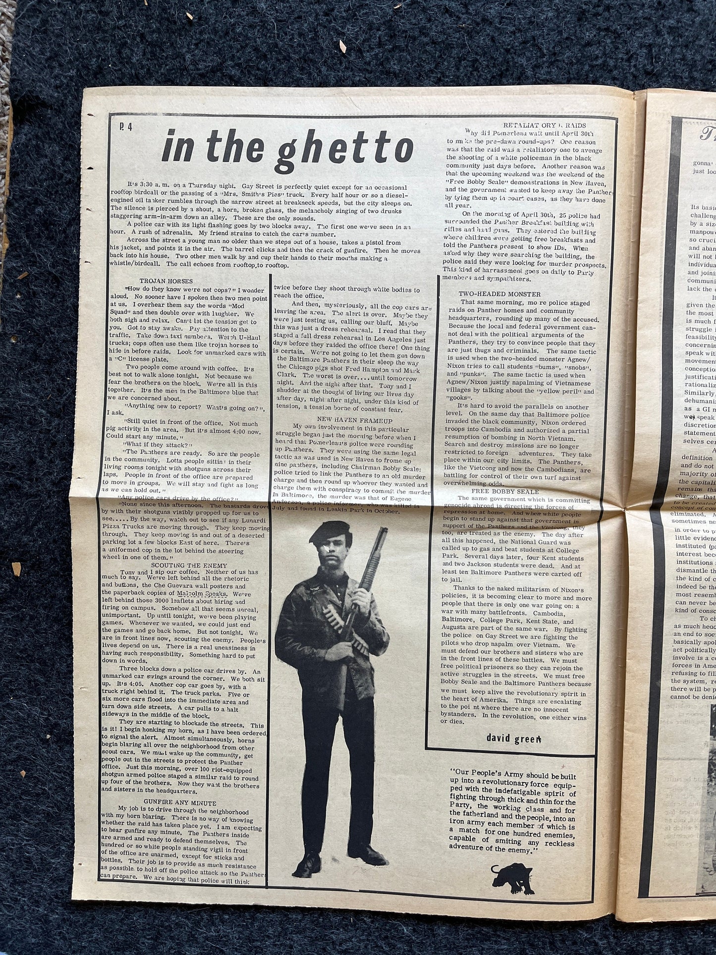1970s Far Left Underground Newspaper, Black Panther Party, Vintage Antique Collectibles, Hippie Grunge Art Gifts, San Francisco Gifts