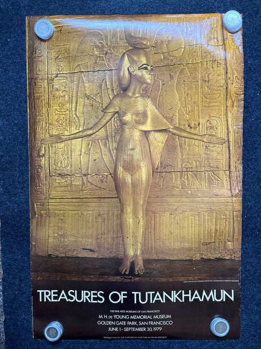 Vintage 1976 Treasures of Tutankhamun Collector's Large Museum Exhibition Poster, Egyptian History, Egyptian Wall Decor, Vintage Newspaper,