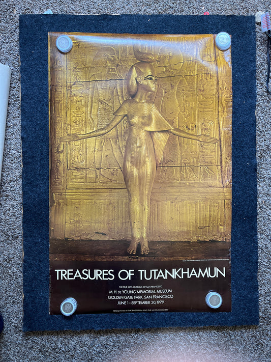 Vintage 1976 Treasures of Tutankhamun Collector's Large Museum Exhibition Poster, Egyptian History, Egyptian Wall Decor, Vintage Newspaper,