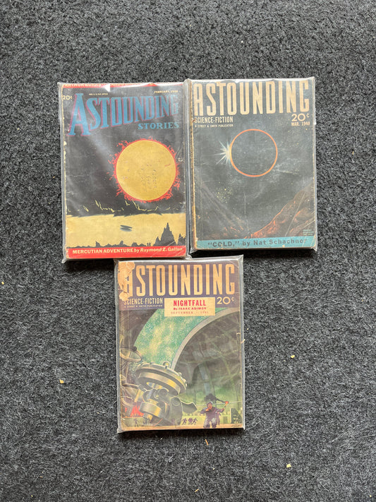 Original 1950 Pulp Science Fiction Space Adventures Novels, Space Gifts Decor, SciFi Stories and Vintage Art, Vintage Books, Rare Books
