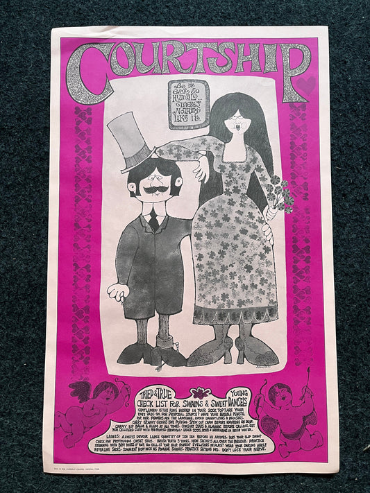 Vintage Dating John Hitesman Lithograph Poster 1960's MCM Wall Decoration, Vintage Gifts, Housewarming Gifts, Mid Century Modern Wall