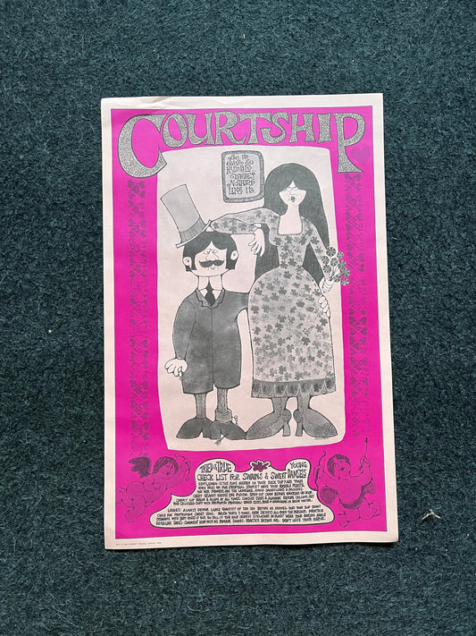 Vintage Dating John Hitesman Lithograph Poster 1960's MCM Wall Decoration, Vintage Gifts, Housewarming Gifts, Mid Century Modern Wall