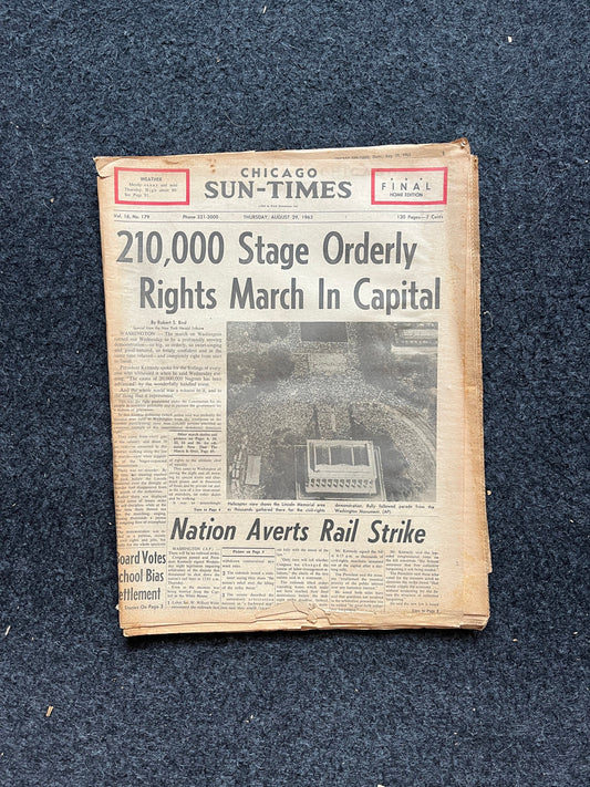 1963 MLK Jr I Have A Dream Civil Rights March, US History, Civil Rights Black History BLM – Vintage Original Newspaper, History Wall Decor