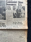 1962 Chinese CCP Denounces United States - Red China Unlocks Nuclear Weapons - Original Vintage Newspaper Red Scare Cold War Propaganda