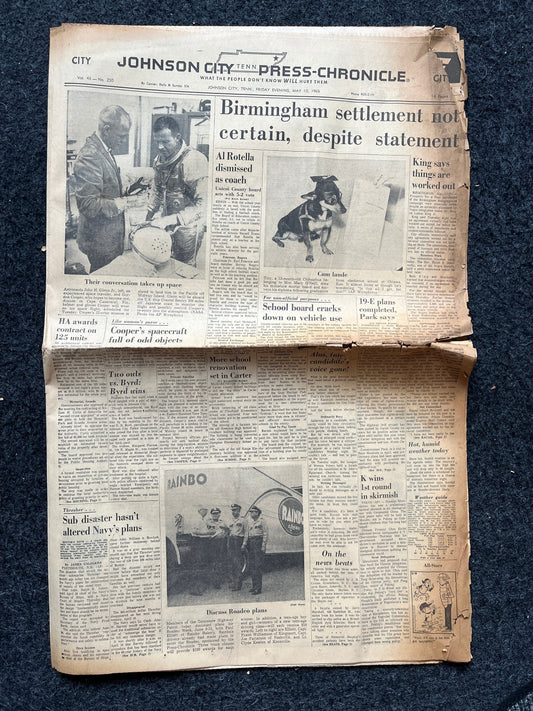 1963 Alabama Birmingham Riots and Bus Marches, US History, Civil Rights Black History BLM – Vintage Original Newspaper, History Wall Decor