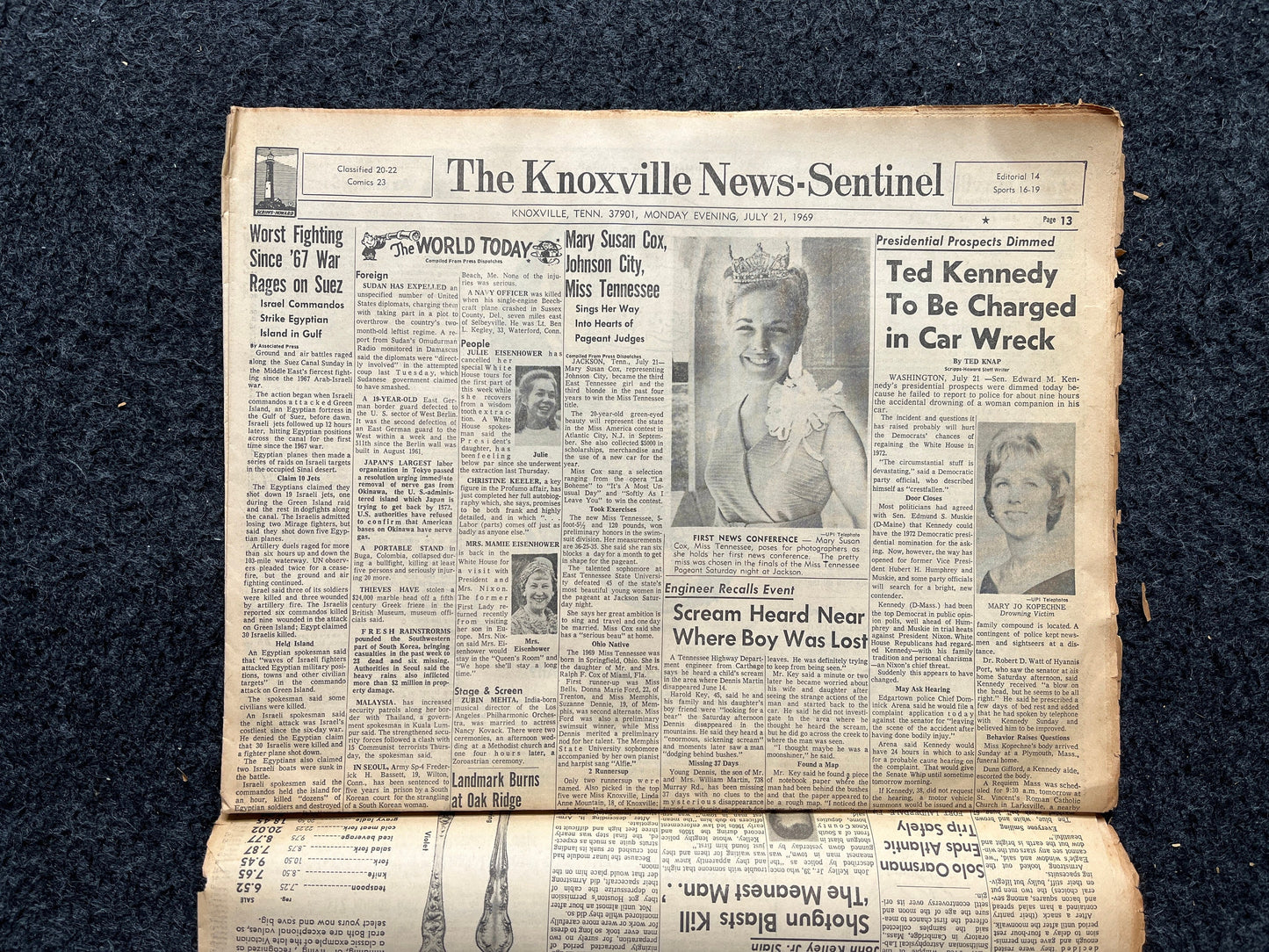 Original Moon Landing Vintage Newspaper - NASA Apollo 11 Program Moonwalk - Space Race Neil Armstrong Buzz Aldrin - Gifts For Nerds, Space A