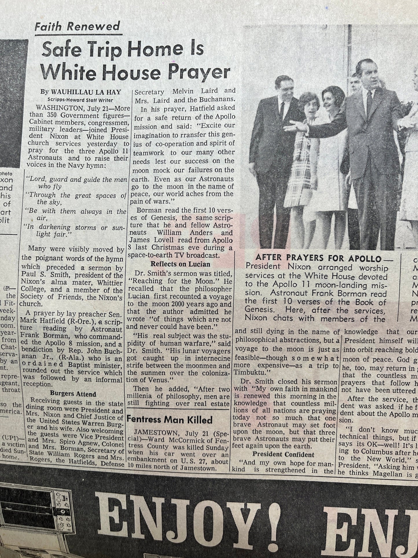 Original Moon Landing Vintage Newspaper - NASA Apollo 11 Program Moonwalk - Space Race Neil Armstrong Buzz Aldrin - Gifts For Nerds, Space A