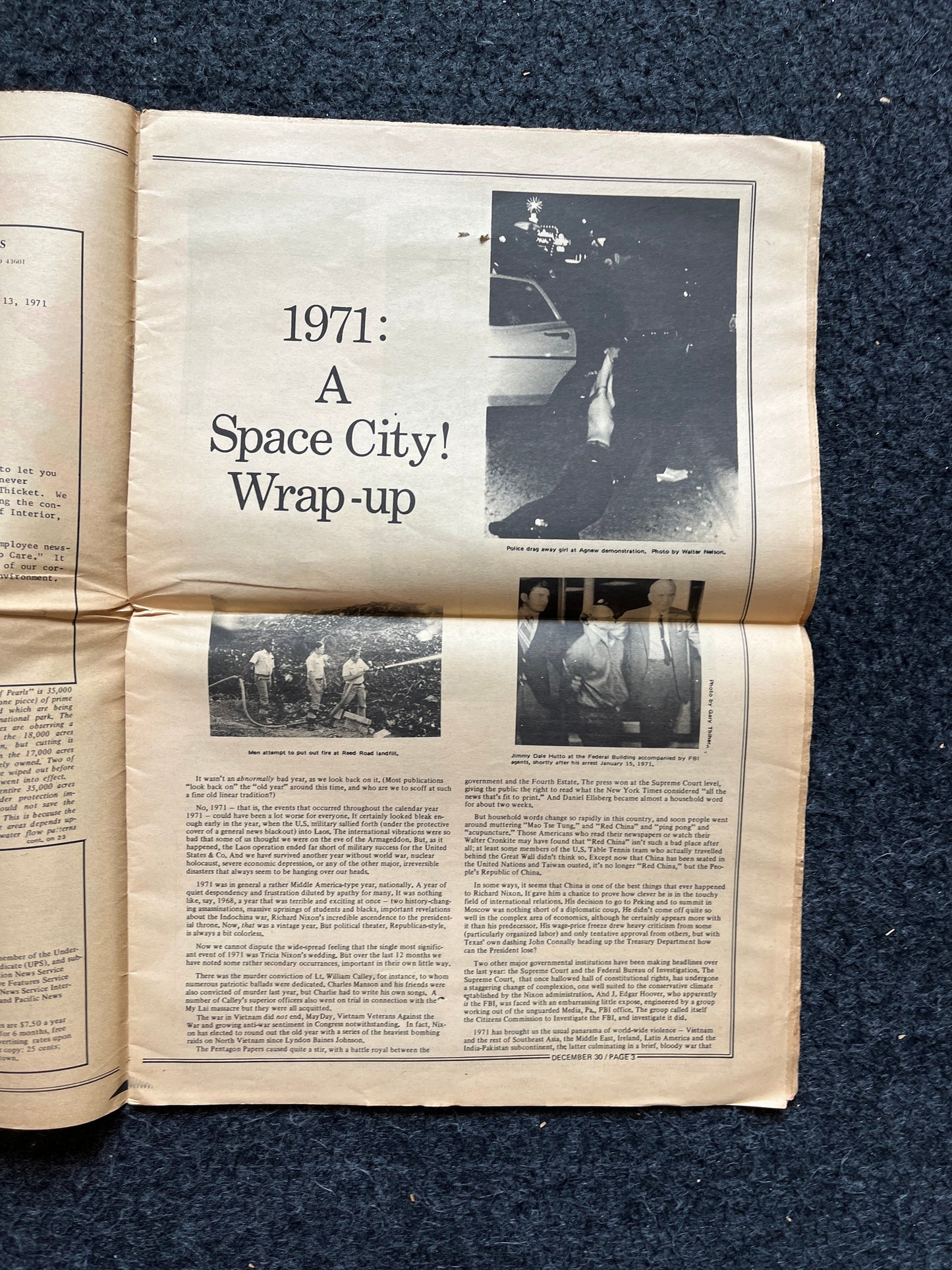 1972 New Year Space City Houston Texas Underground Newspaper, Black Panther Party, Vintage Antique Collectibles, Hippie Grunge Art Gifts,