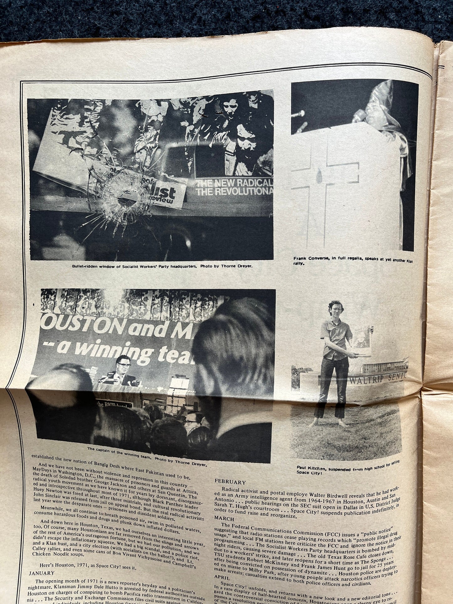 1972 New Year Space City Houston Texas Underground Newspaper, Black Panther Party, Vintage Antique Collectibles, Hippie Grunge Art Gifts,