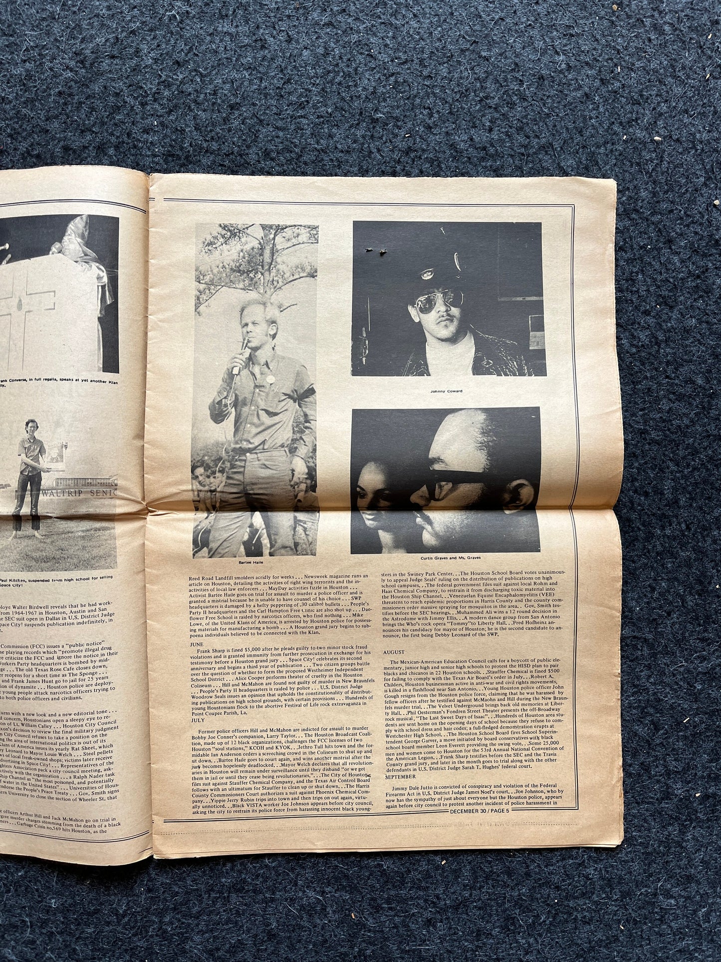 1972 New Year Space City Houston Texas Underground Newspaper, Black Panther Party, Vintage Antique Collectibles, Hippie Grunge Art Gifts,