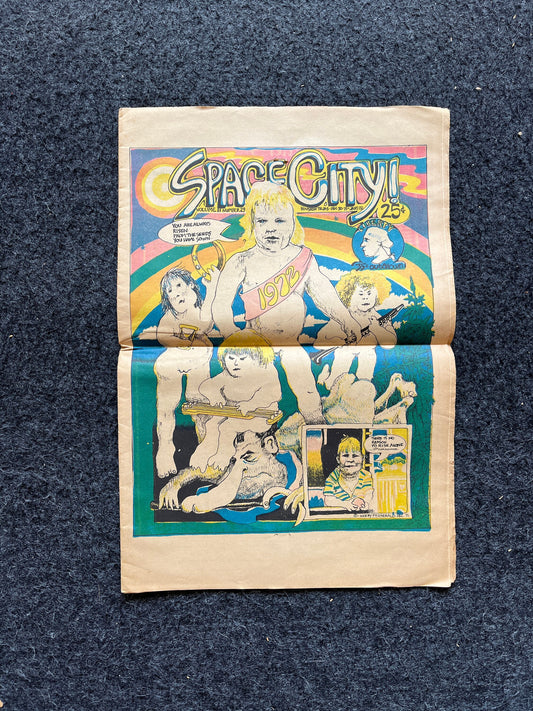 1972 New Year Space City Houston Texas Underground Newspaper, Black Panther Party, Vintage Antique Collectibles, Hippie Grunge Art Gifts,