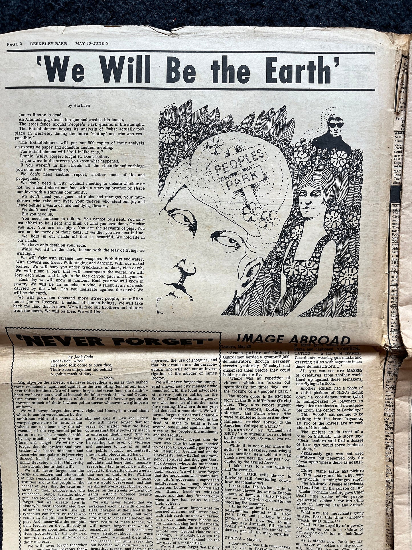 1970s Berkeley Bark CounterCulture, Black Panther Party, Underground Newspaper, Vintage Newspaper, San Francisco California, Black Gifts