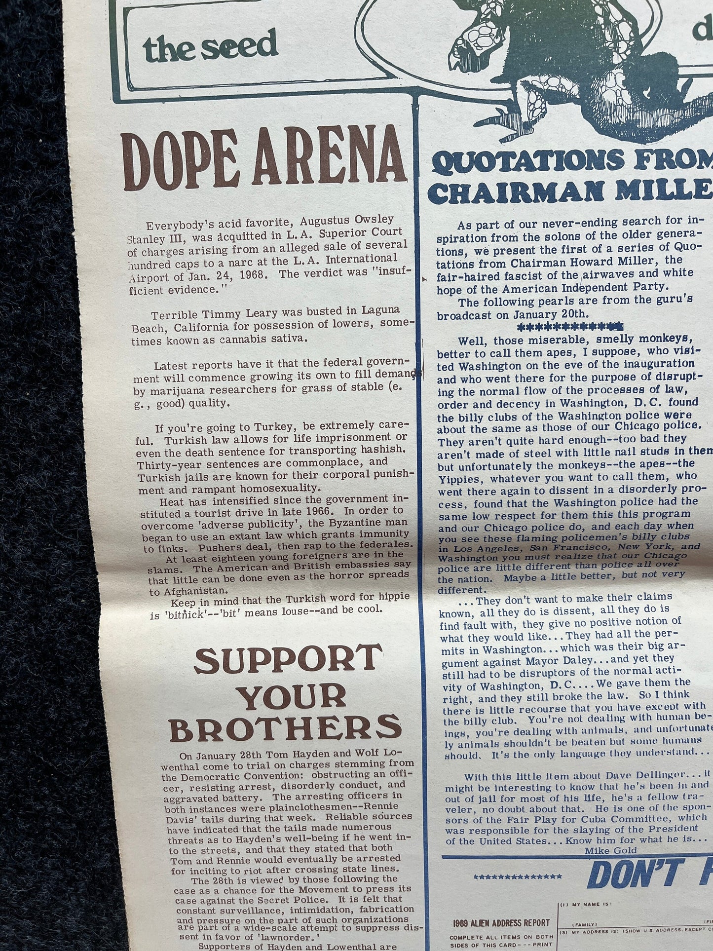 1970s Chicago Changes Underground Newspaper, Black Panther Party, Vintage Antique Collectibles, San Francisco Gifts, Anarchist Gifts,
