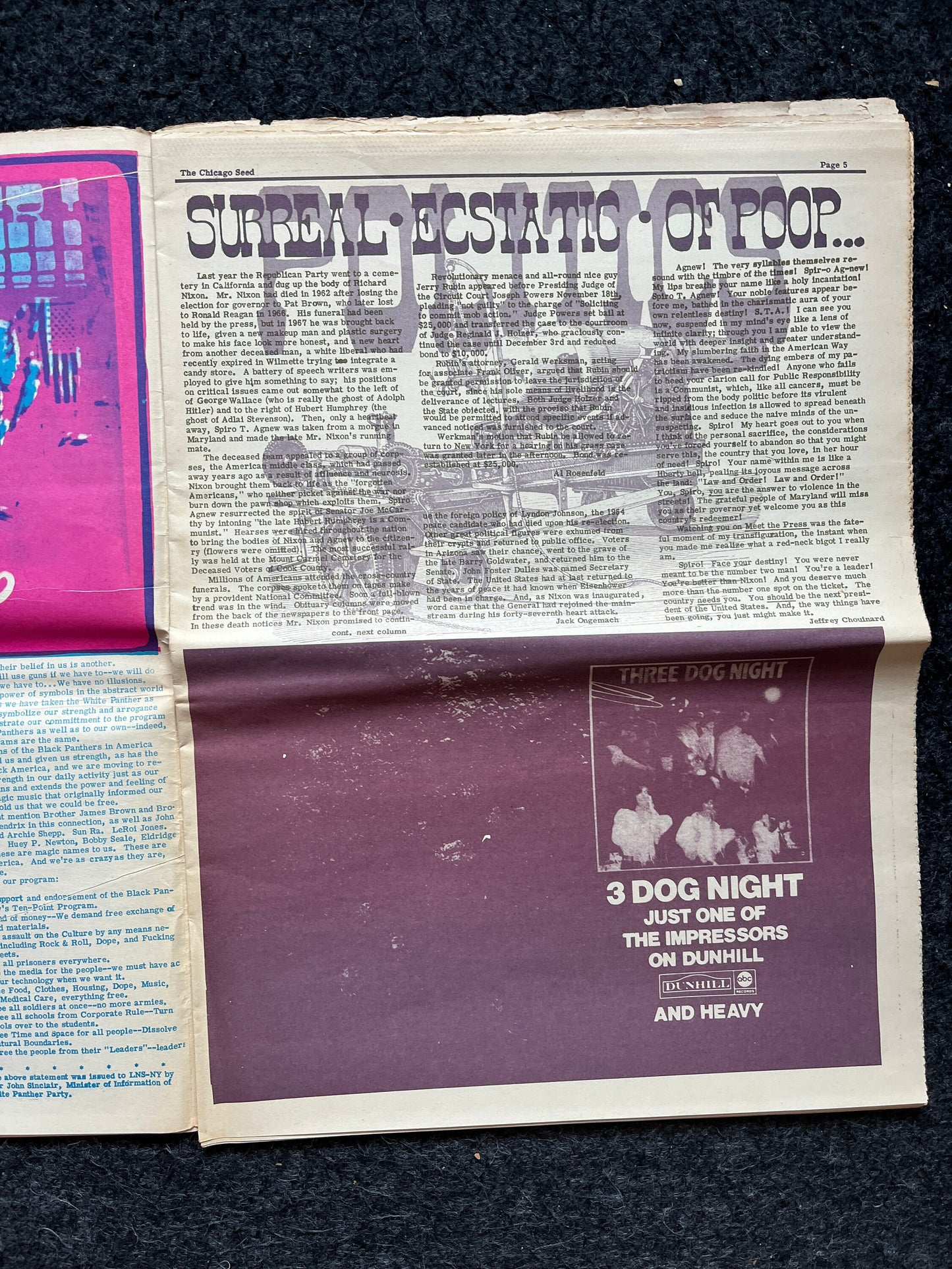 1970s Chicago Changes Underground Newspaper, Black Panther Party, Vintage Antique Collectibles, San Francisco Gifts, Anarchist Gifts,