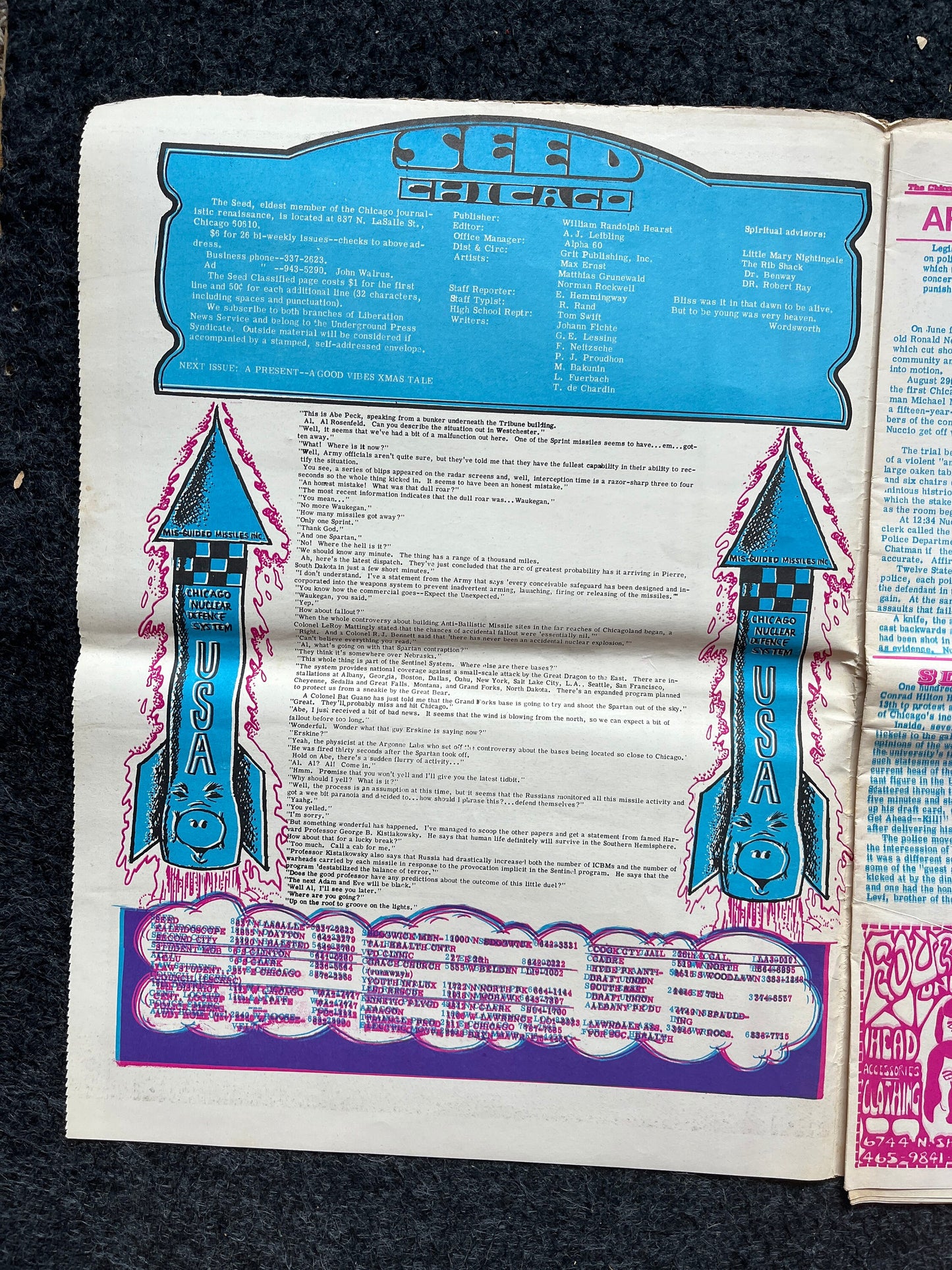 1970s Chicago Changes Underground Newspaper, Black Panther Party, Vintage Antique Collectibles, San Francisco Gifts, Anarchist Gifts,