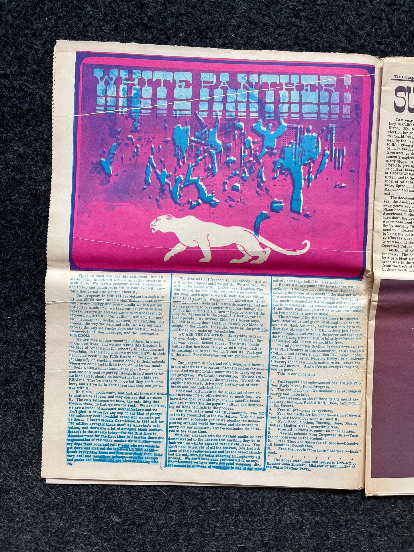 1970s Chicago Changes Underground Newspaper, Black Panther Party, Vintage Antique Collectibles, San Francisco Gifts, Anarchist Gifts,