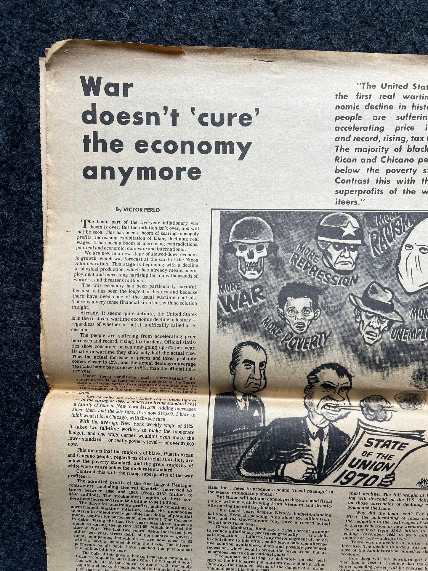 1972 Nixon in Space City Houston Texas Underground Newspaper, Black Panther Party, Vintage Antique Collectibles, Hippie Grunge Art Gifts,