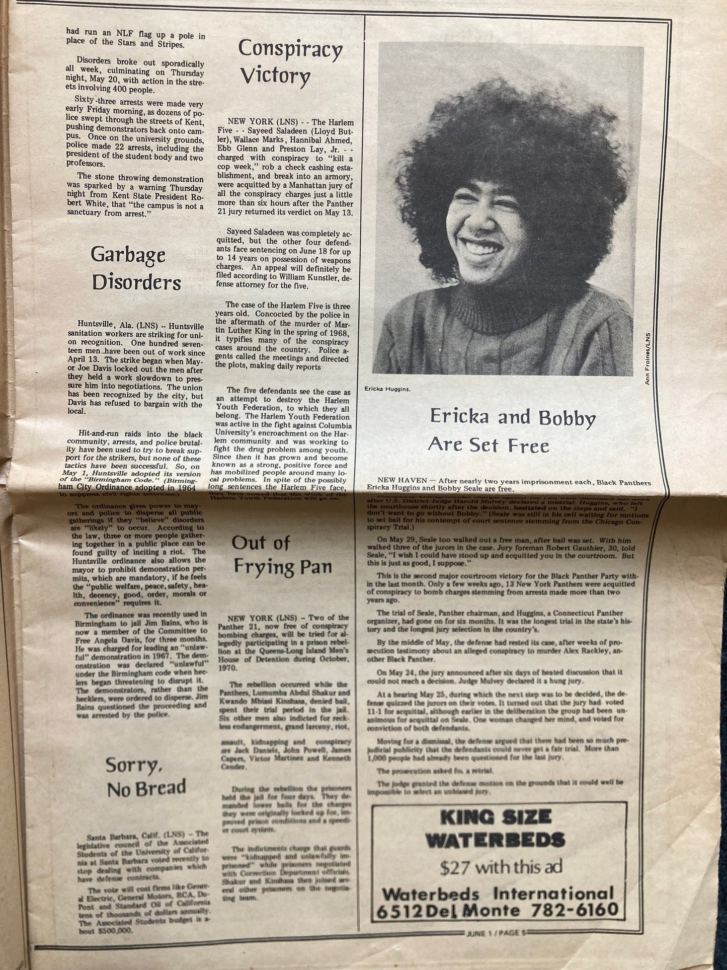 1970s Space City Houston Texas Underground Newspaper, Black Panther Party, Vintage Antique Collectibles, Hippie Grunge Art Gifts,