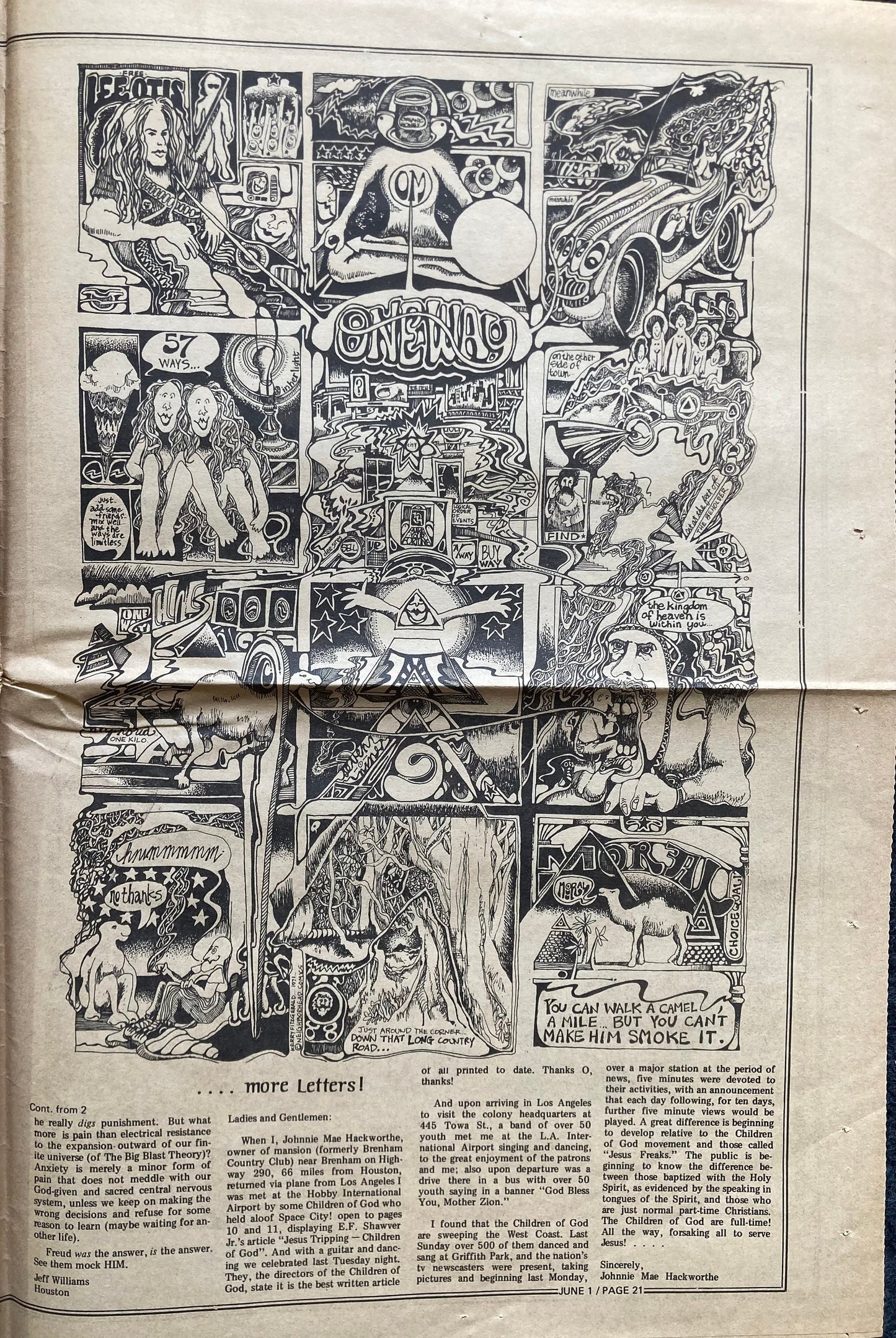 1970s Space City Houston Texas Underground Newspaper, Black Panther Party, Vintage Antique Collectibles, Hippie Grunge Art Gifts,