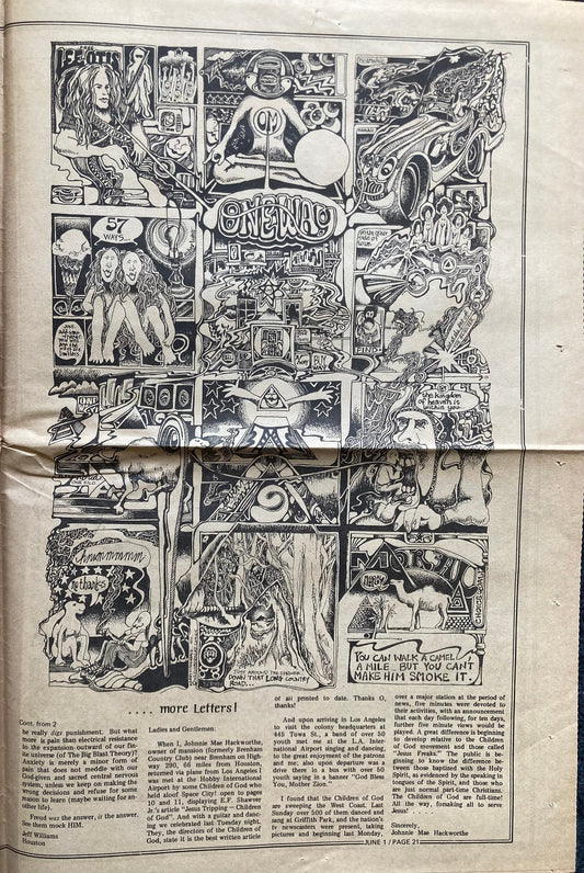 1970s Space City Houston Texas Underground Newspaper, Black Panther Party, Vintage Antique Collectibles, Hippie Grunge Art Gifts,