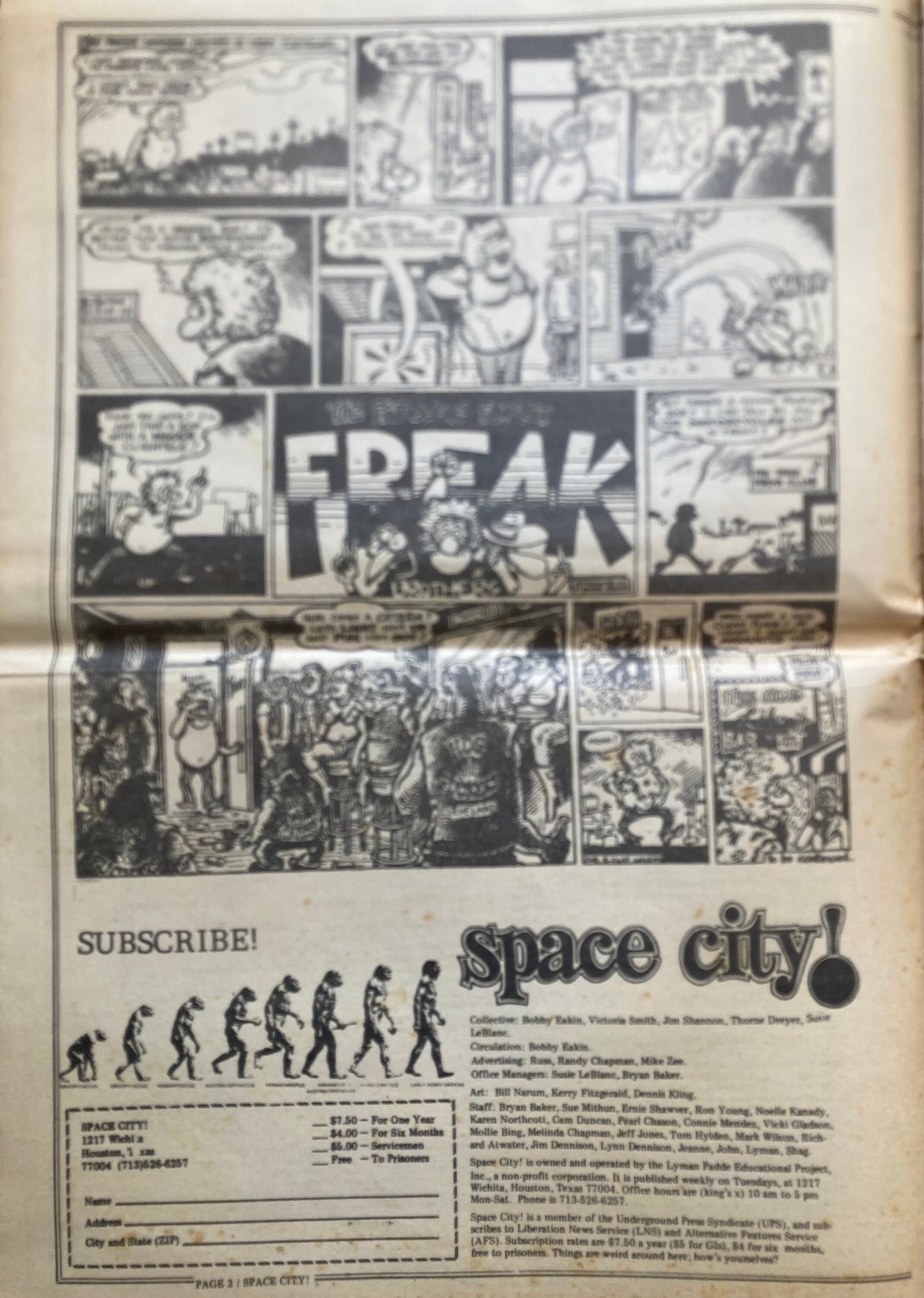 1970s Space City Houston Texas Underground Newspaper, Black Panther Party, Vintage Antique Collectibles, Hippie Grunge Art Gifts,