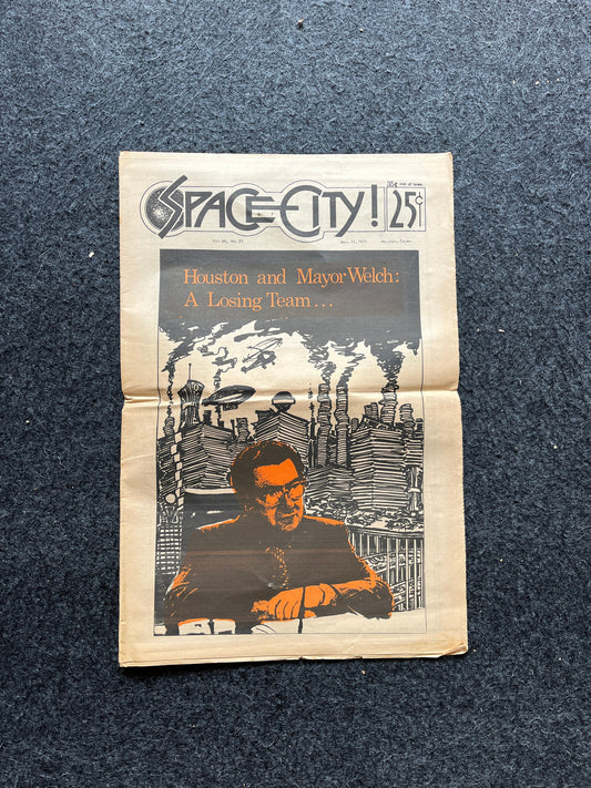 1970s Space City Houston Texas Underground Newspaper, Black Panther Party, Vintage Antique Collectibles, Hippie Grunge Art Gifts,