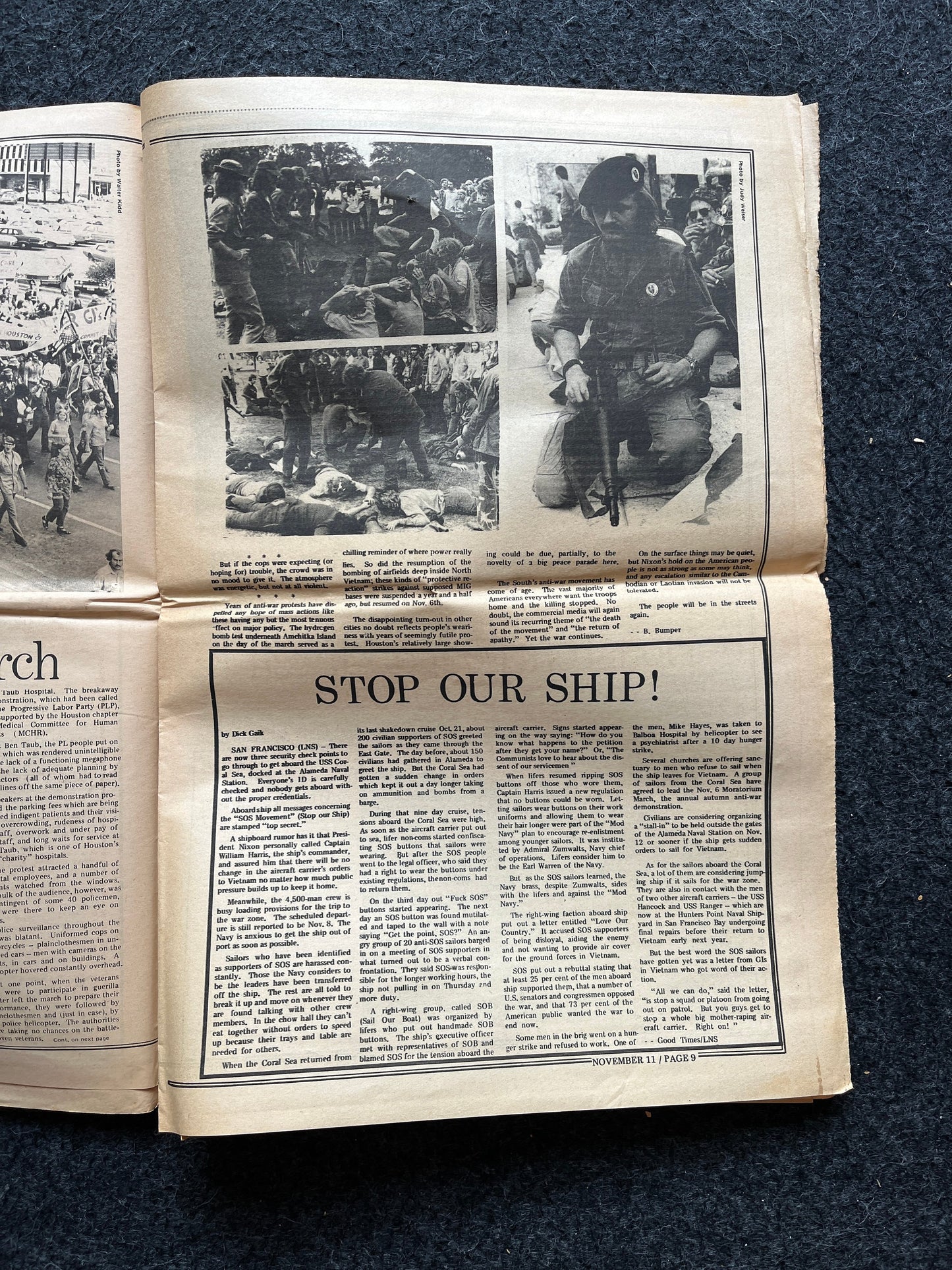 1970s Space City Houston Texas Underground Newspaper, Black Panther Party, Vintage Antique Collectibles, Hippie Grunge Art Gifts,