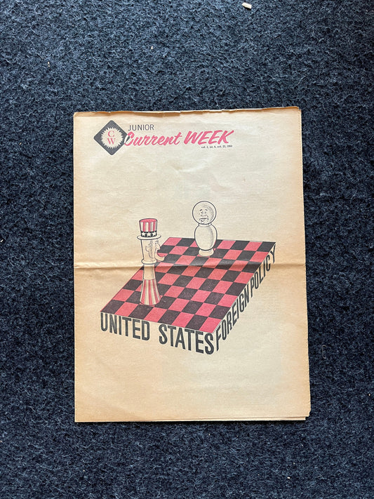 1970s Childrens Cold War Newspaper, Vintage Antique Collectibles, Original Childrens Educational Item, Gifts for Teachers, Gifts for Kids