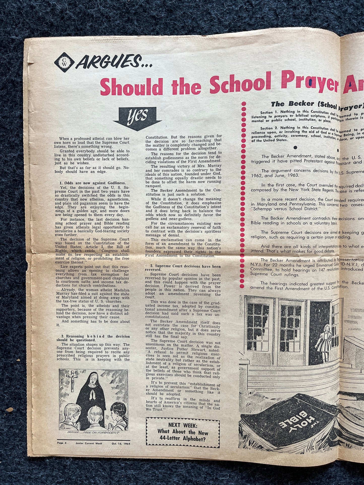 1970s Children Cold War Newspaper, Vintage Antique Collectibles, Biology Evolution Giftts, Educational Item, Gifts for Teacher, Gift for Kid