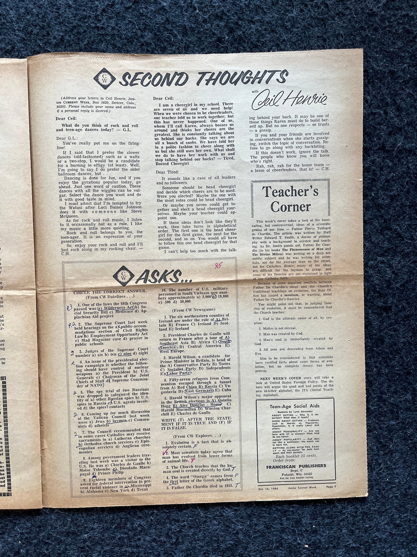 1970s Children Cold War Newspaper, Vintage Antique Collectibles, Biology Evolution Giftts, Educational Item, Gifts for Teacher, Gift for Kid