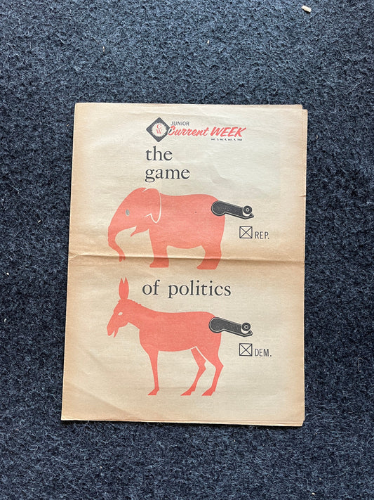 1970s Childrens Cold War Newspaper, Vintage Antique Collectibles, Original Childrens Educational Item, Gifts for Teachers, Gifts for Kids