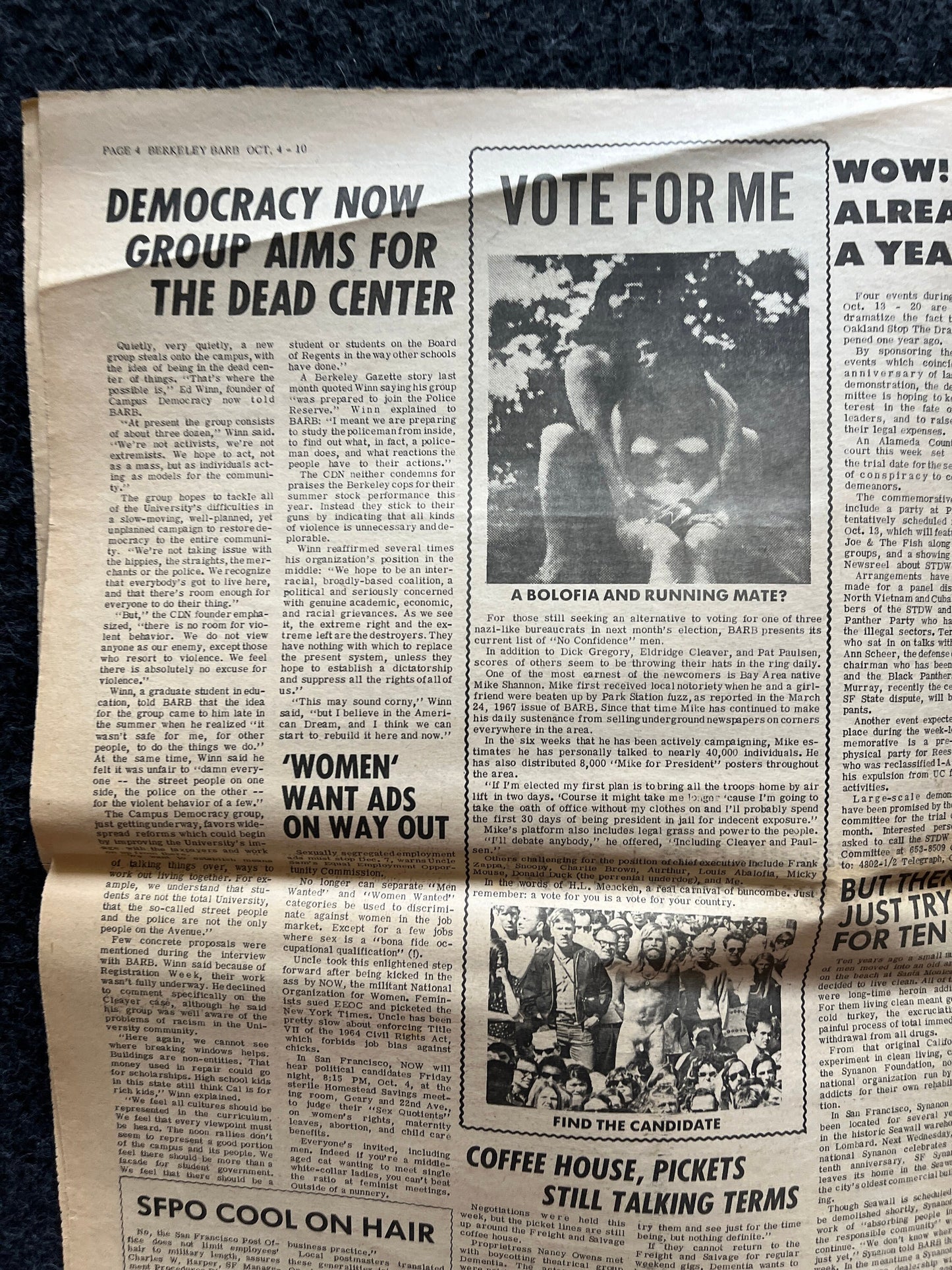 1970s Berkeley Bark CounterCulture, Black Panther Party, Underground Newspaper, Vintage Newspaper, San Francisco California, Black Gifts
