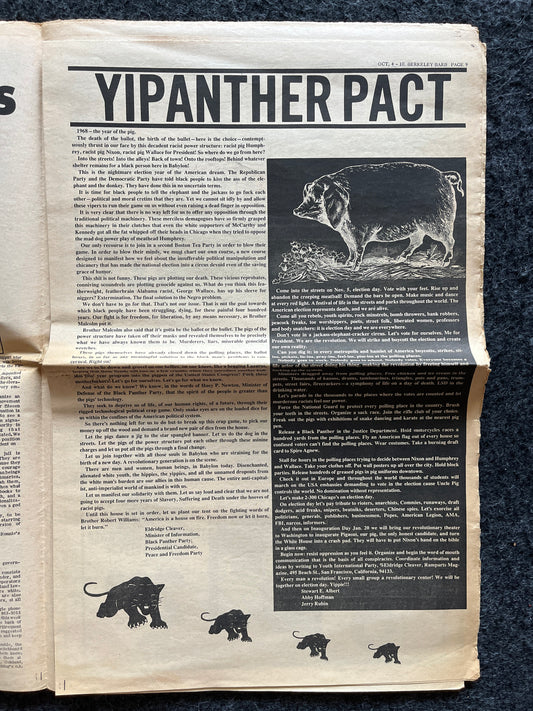 1970s Berkeley Bark CounterCulture, Black Panther Party, Underground Newspaper, Vintage Newspaper, San Francisco California, Black Gifts