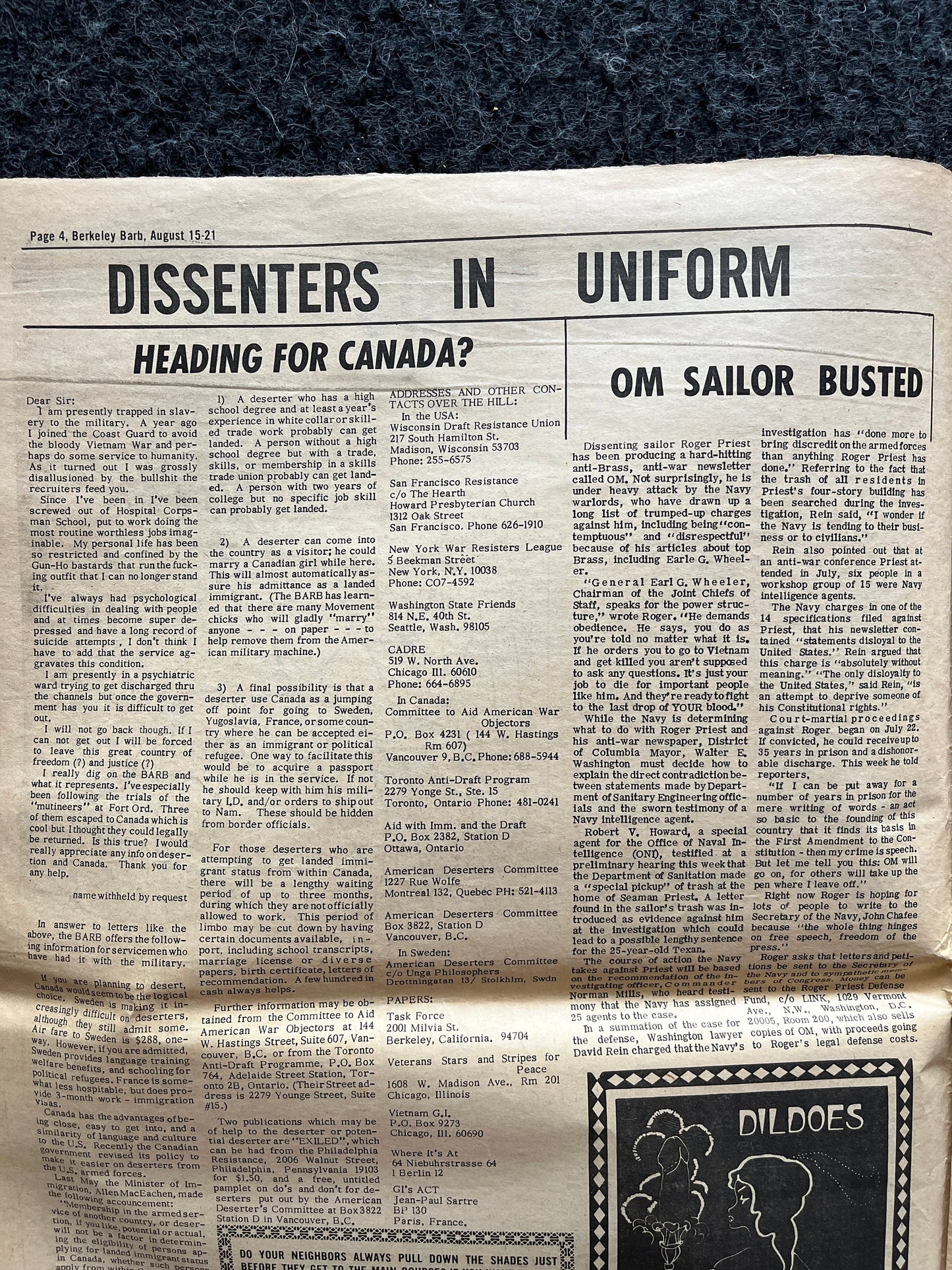 1970s Vietnam War Ends Nixon, Berkeley Bark CounterCulture, Black Panther Party, Underground Newspaper, Vintage Newspaper, San Francisco
