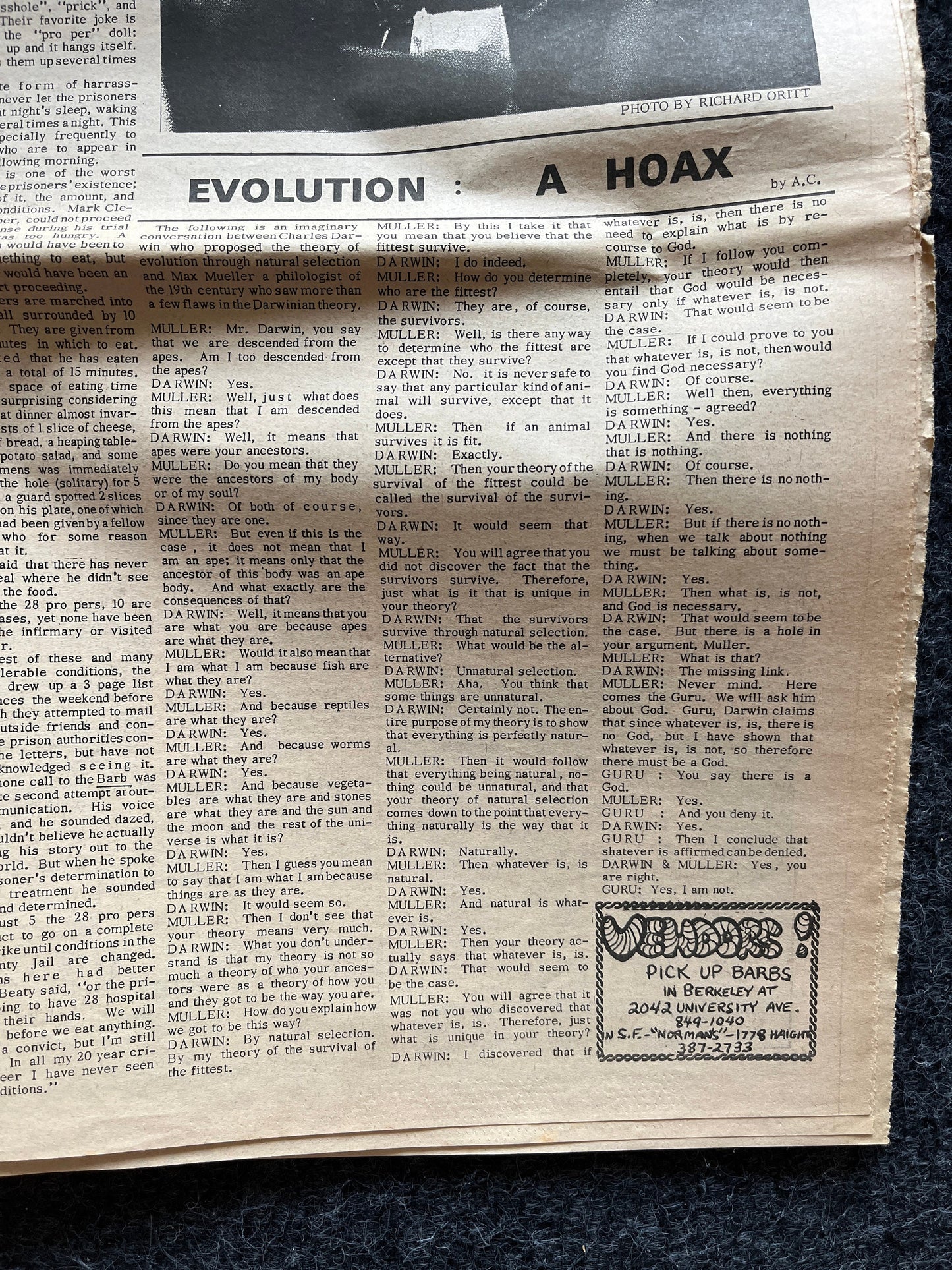 1970s Vietnam War Ends Nixon, Berkeley Bark CounterCulture, Black Panther Party, Underground Newspaper, Vintage Newspaper, San Francisco