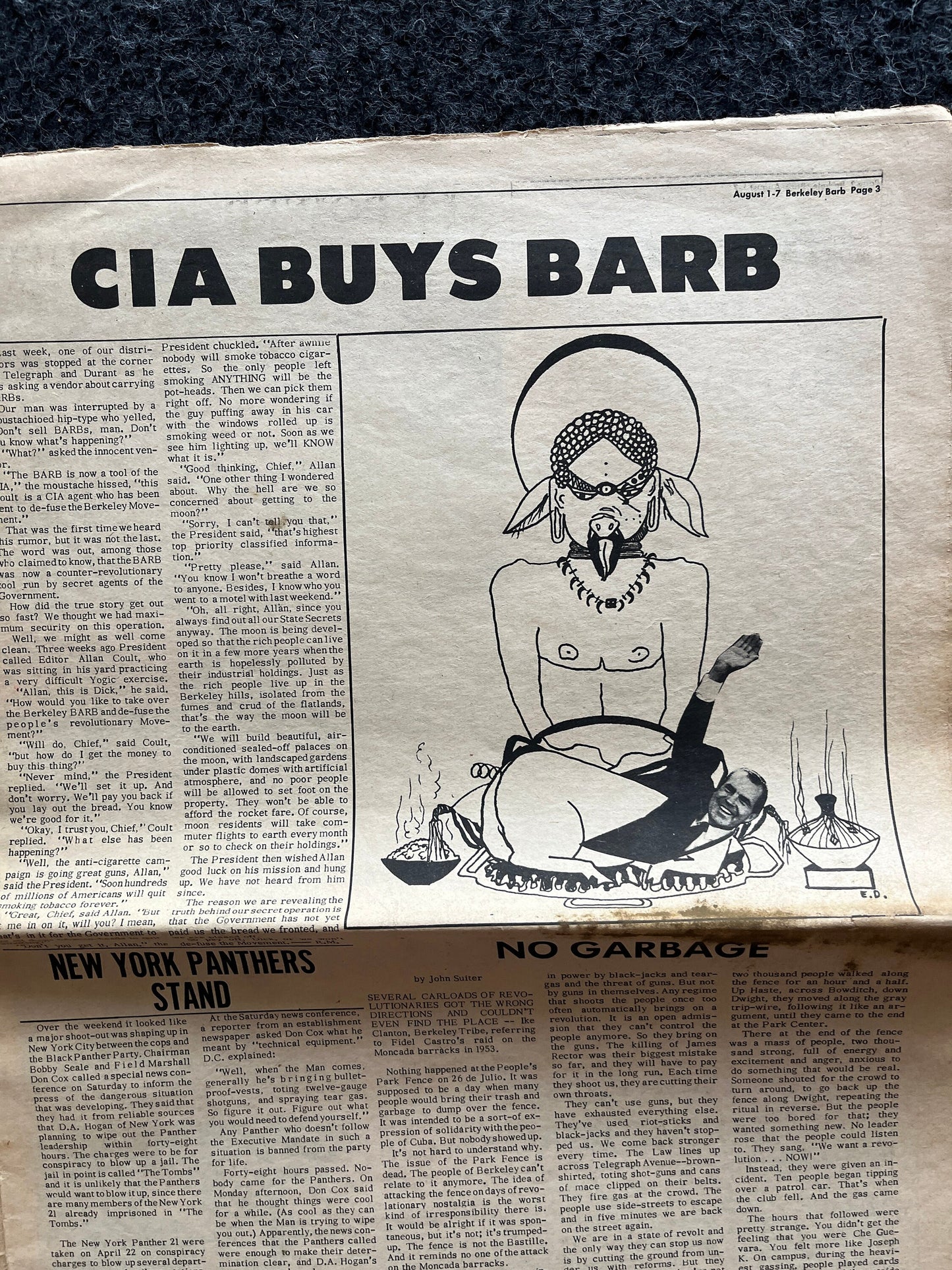 1970s Berkeley Bark CounterCulture, Black Panther Party, Underground Newspaper, Vintage Newspaper, San Francisco California, Black Gifts