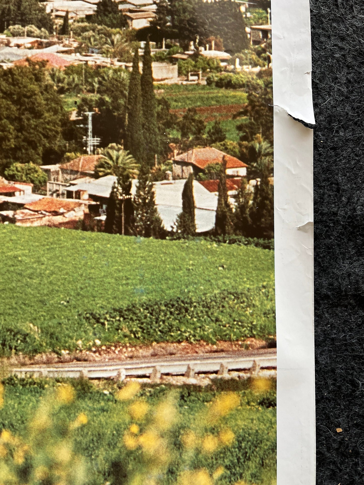 Vintage 1980s Kibbutz Israel Travel Poster - Vintage Advertising Jewish Travel Poster, Vintage Photography, 27 x 39 Aviation Poster