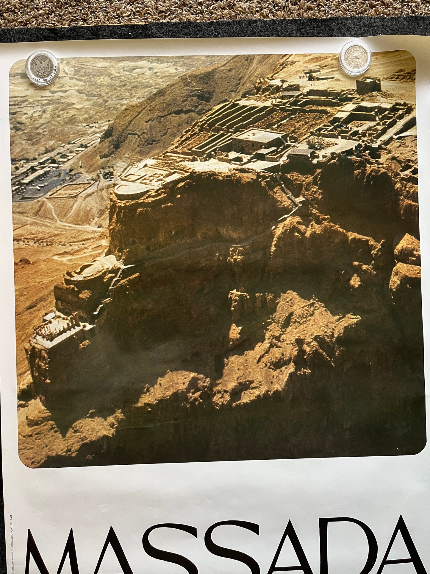 Vintage 1980s Massada Israel Travel Poster - Vintage Advertising Jewish Travel Poster, Vintage Photography, 27 x 39 Aviation Poster