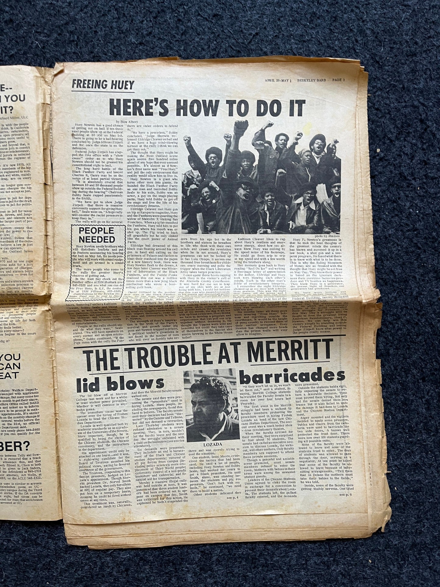 1970s Berkeley Bark CounterCulture, Black Panther Party, Underground Newspaper, Vintage Newspaper, San Francisco California, Black Gifts