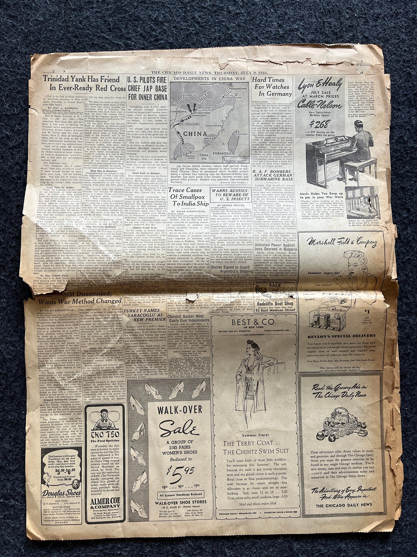 1942 Battle For Stalingard, Operation Barbossa, WW2 German Invasion of Russia, Original Newspaper, Military Gifts, Russian decor, WW3, USSR