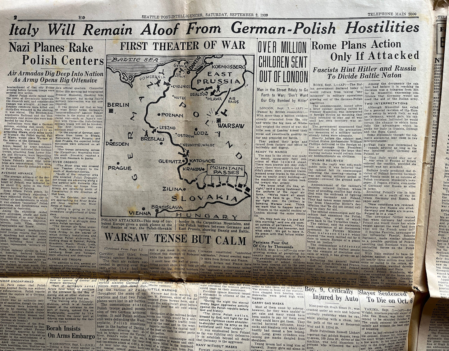 1939 Germany Invades Poland - Fighting in Warsaw, French Push into Germany, WW2 Memorabilia, History Gifts, Military Gifts, French History