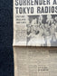 WWII Japanese Surrender - Day Before VJ Day - Extra Vintage Newspaper - Japan Unconditionally Surrenders