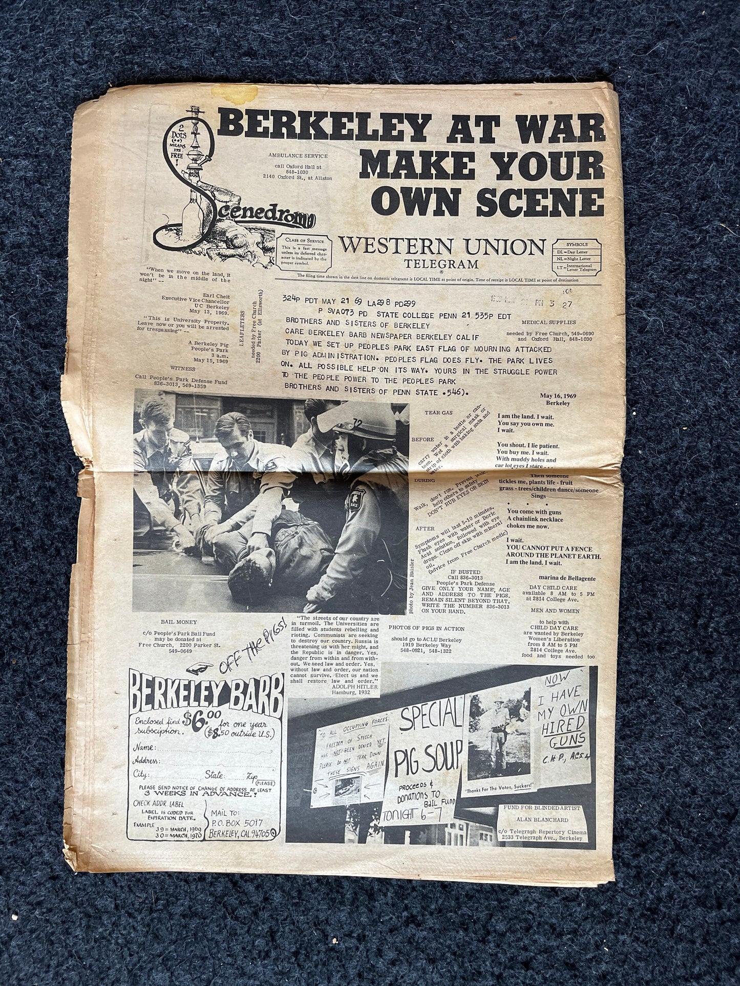 1970s Berkeley Bark CounterCulture, Black Panther Party, Underground Newspaper, Vintage Newspaper, San Francisco California, Black Gifts