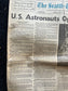 Original Moon Landing Vintage Newspaper - NASA Apollo 11 Program Moonwalk - Space Race Neil Armstrong Buzz Aldrin - Gifts For Nerds, Space A