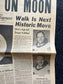Original Moon Landing Vintage Newspaper - NASA Apollo 11 Program Moonwalk - Space Race Neil Armstrong Buzz Aldrin - Gifts For Nerds, Space A