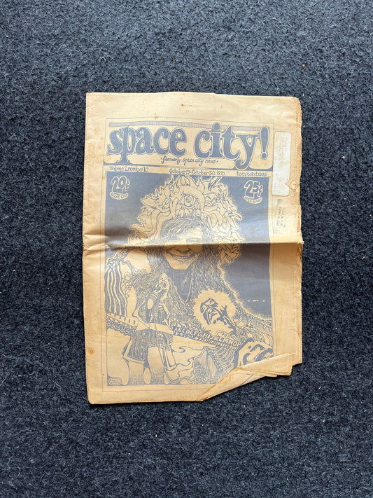 1970s Space City Houston Texas Underground Newspaper, Black Panther Party, Vintage Antique Collectibles, Hippie Grunge Art Gifts,