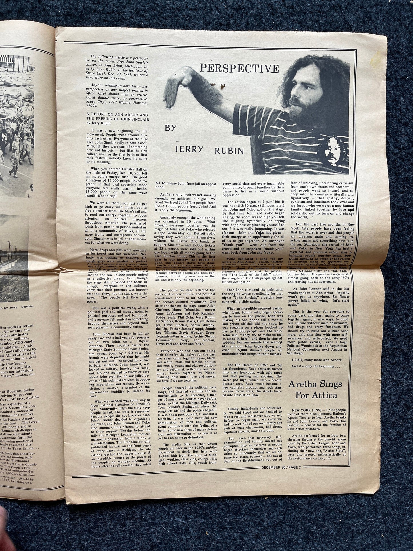 1972 New Year Space City Houston Texas Underground Newspaper, Black Panther Party, Vintage Antique Collectibles, Hippie Grunge Art Gifts,