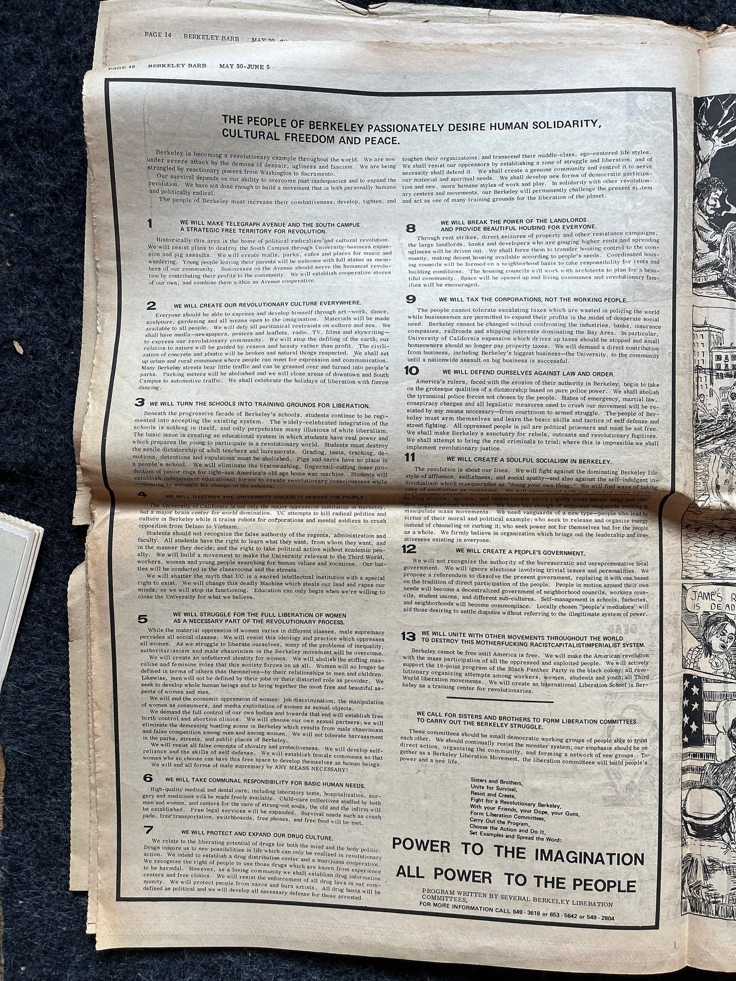 1970s Berkeley Bark CounterCulture, Black Panther Party, Underground Newspaper, Vintage Newspaper, San Francisco California, Black Gifts